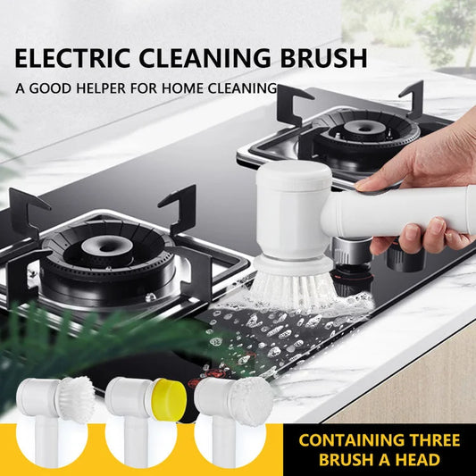 Electric Cleaning Brush With 3 Brush Heads My Store